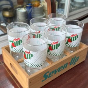 Juego de 6 vasos 70´S  7 UP