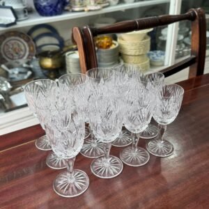 Juego de 12 copas de cristal tallado para licor