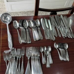 Juego de cubiertos JOHNSON ACERO completo para 12 personas – 97 PIEZAS