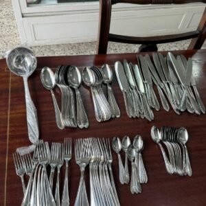 Juego de cubiertos JOHNSON ACERO completo para 12 personas – 97 PIEZAS