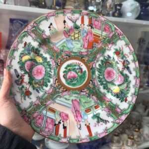 Plato porcelana oriental pintado a mano