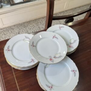 Juego de 12 platos de postre porcelana verbano