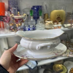Salsera con fuente porcelana verbano