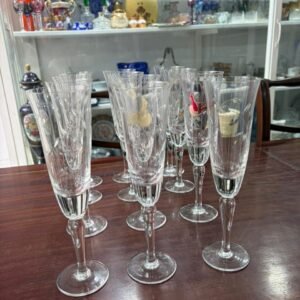 Juego de 12 copas de cristal para champagne