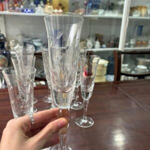 Juego de 12 copas de cristal para champagne