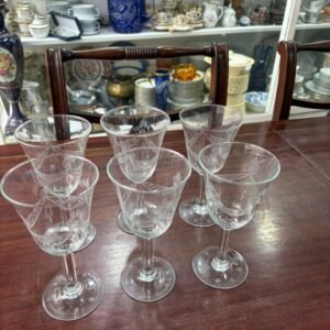 Juego de 6 copas grabadas al acido