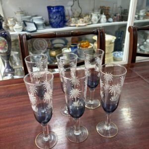 Juego de 6 copas con palmeras