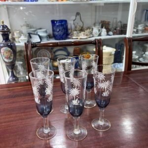 Juego de 6 copas con palmeras