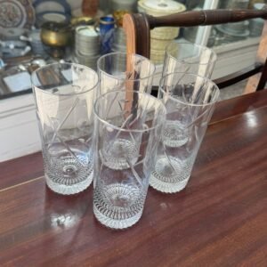 Set de 5 vasos tallados