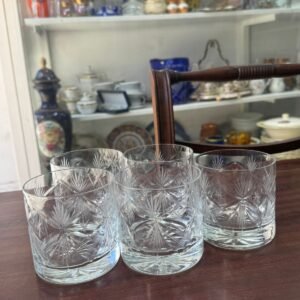 Set de 5 vasos de cristal súper tallado ideal para whisky