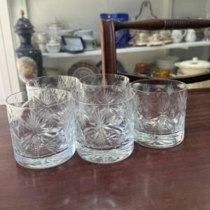 Set de 5 vasos de cristal súper tallado ideal para whisky