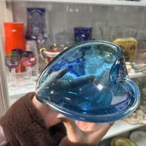 Despojador de cristal de murano celeste