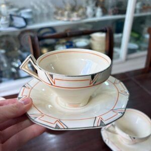 Juego de 6 dúos de té ingleses ART-DECO ALFRED MEAKIN