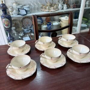 Juego de 6 dúos de té ingleses ART-DECO ALFRED MEAKIN