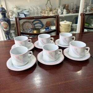 Juego de 6 dúos de té porcelana tsuji