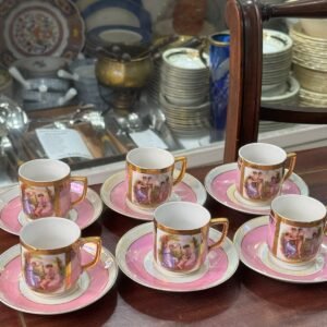 Juego de 6 dúos de café con escenas victorianas
