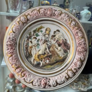 Gran plato grande o fuente capodimonte italiana muy antigua