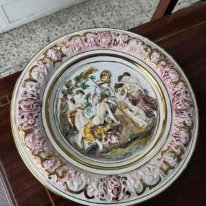 Gran plato grande o fuente capodimonte italiana muy antigua
