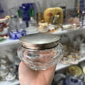 Cofre de cristal con tapa de plata 925
