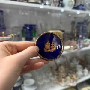 Plato petit azul cobalto con oro limoges