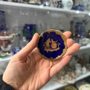 Plato petit azul cobalto con oro limoges