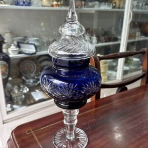 Caramelera de cristal súper tallado azul