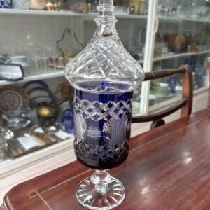 Caramelera de cristal súper tallado azul