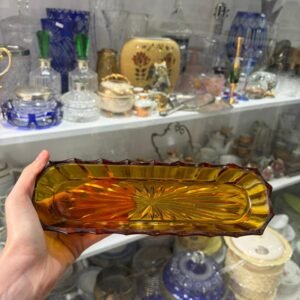 Porta peine color ambar de cristal