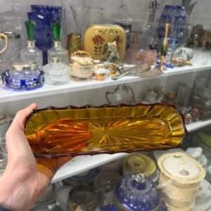 Porta peine color ambar de cristal