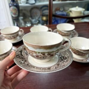 Juego de 6 dúos de té ingleses de colección johnson bros
