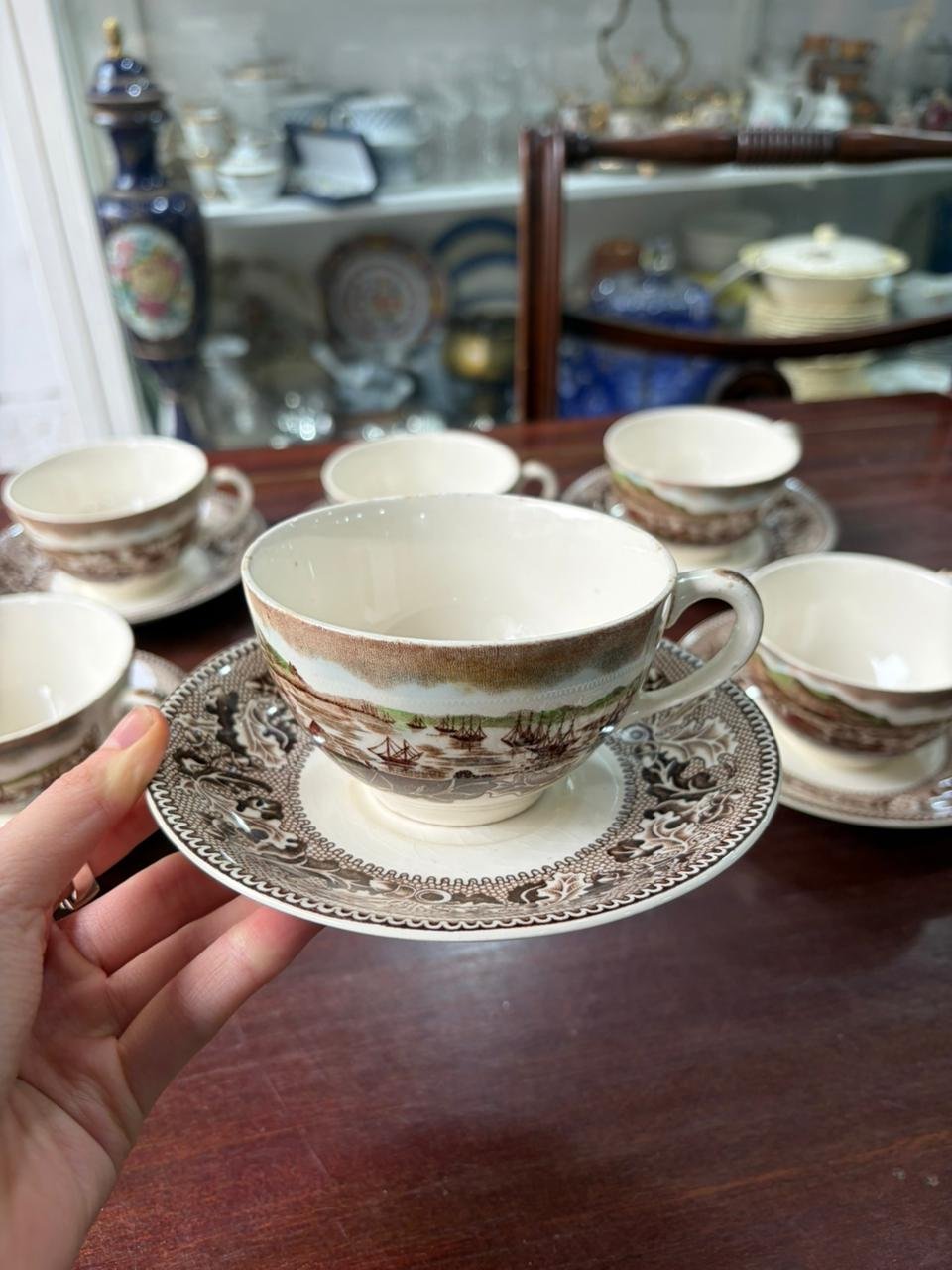 Juego de 6 dúos de té ingleses de colección johnson bros - Imagen 2