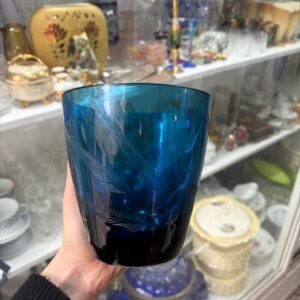 Hielera azul de cristal