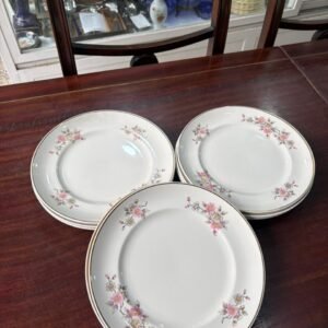 Juego de 10 platos playos flor de durazno