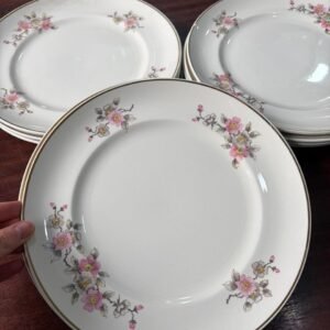 Juego de 10 platos playos flor de durazno