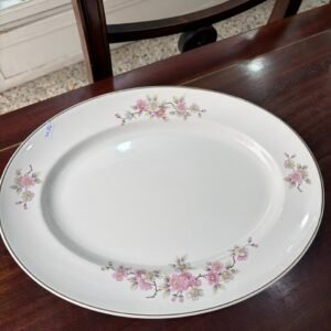Fuente oval flor de durazno