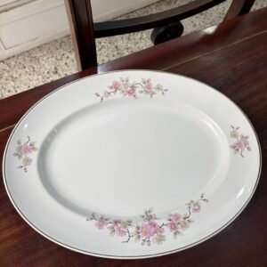 Fuente oval flor de durazno