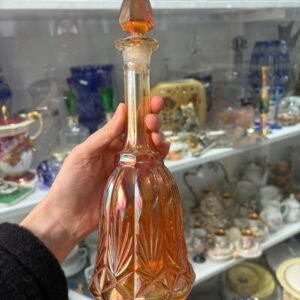 Juego de botellón , 6 copas con fuente carnival glass