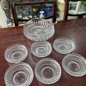 Set de fuente con 6 compoteras cristal súper tallado