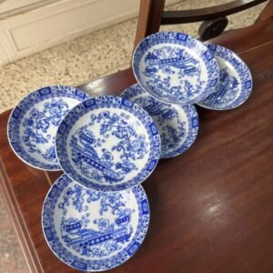 Juego de 6 compoteras porcelana tsuji old blue