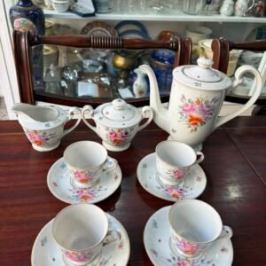 Juego de café porcelana tsuji pintado a mano