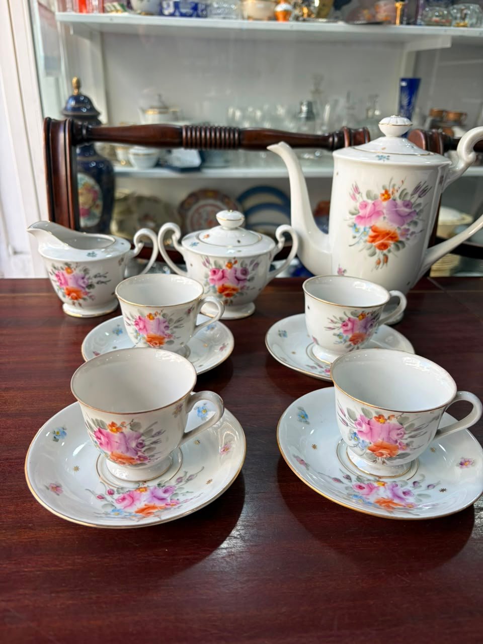 Juego de café porcelana tsuji pintado a mano - Imagen 5
