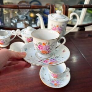 Juego de café porcelana tsuji pintado a mano