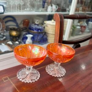 Par de copas carnival glass