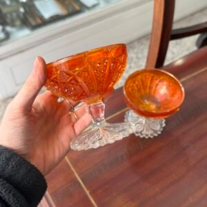 Par de copas carnival glass