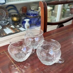 Set de 3 tazas de cristal súper tallado