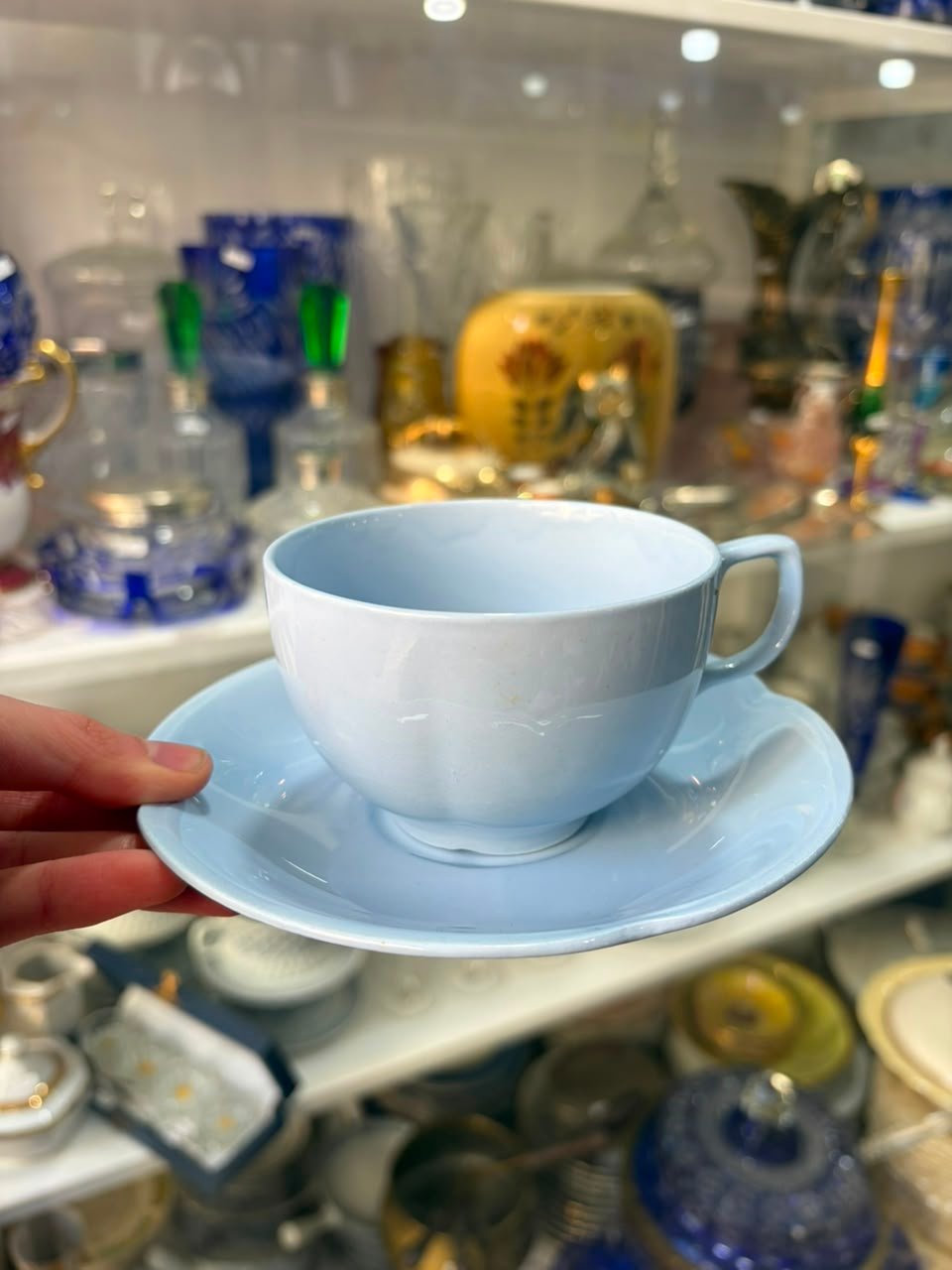 Juego de té celeste pastel inglés para 6 personas - Imagen 4
