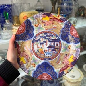 Plato porcelana tsuji pintado a mano con oro
