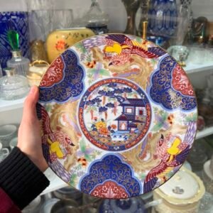 Plato porcelana tsuji pintado a mano con oro