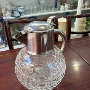 Jarra de cristal súper tallado con platería y enfriador