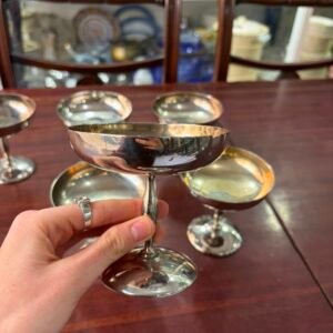 Juego de 6 copas para brindis o postre platería
